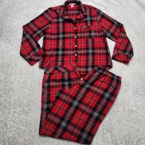 Victoria's Secret Women's Plaid Pajama Set Red and Black Sz M